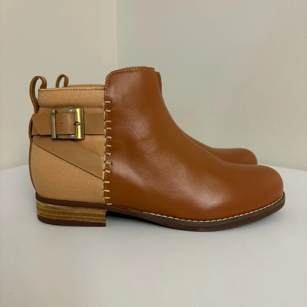 Spenco Dove Creek Ankle Boots Women’s Size 8.5W Wide Brown Leather Upper